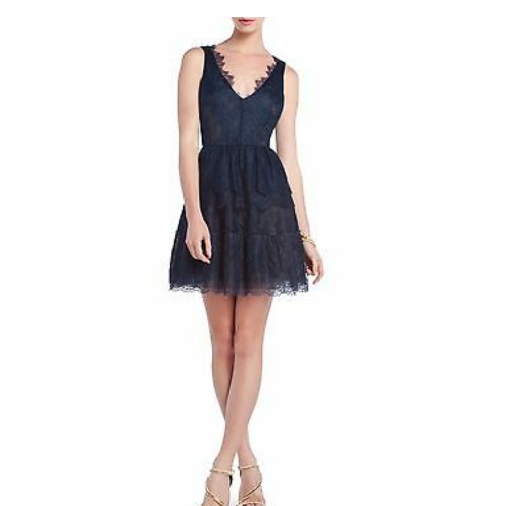 BCBGMAXAZRIA Carbon Willa Lace Cocktail Dress
